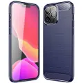 Mtp Products iPhone 14 Pro Max Børstet TPU Deksel - Karbonfiber - Blå