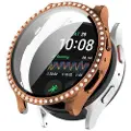 Mtp Products Samsung Galaxy Watch7 Rhinestone Dekorative Deksel med Skjermbeskytter - 40mm - Roségull
