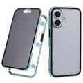 Mtp Products iPhone 16 Magnetisk Deksel med Herdet Glass - Privacy - Grønn