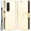 Mtp Products Samsung Galaxy Z Fold4 Lommebok-deksel med Kortlomme - Gull