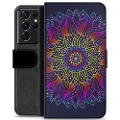 Mtp Products Samsung Galaxy S21 Ultra 5G Premium Lommebok-deksel - Fargerik Mandala
