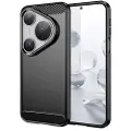 Mtp Products Huawei Pura 80 Pro/80 Pro+/80 Ultra Børstet TPU-deksel - karbonfiber - svart