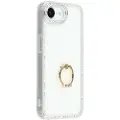Mtp Products iPhone 16e CrystalGlow Hybrid-deksel med ringholder - Hvit
