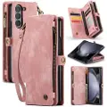 CASEME Samsung Galaxy Z Fold6 008 2-i-1 Multifunksjonell Lommebok-deksel - Rosa