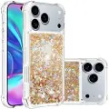 Mtp Products iPhone 17 Pro Max Glitter Quicksand TPU-deksel - Gullhjerter