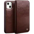 Qialino Classic iPhone 13 Mini Lommebok-deksel I Lær - Brun