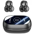 Mtp Products M47 Earclip Bone Conduction Trådløs hodetelefon med mikrofon Bluetooth 5.3 Gaming Headset Støyreduksjon Sportshøretelefon - Svart