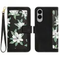Mtp Products Samsung Galaxy S25 Edge Blomstret lommebokveske med kortspor - Svart