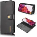 DG Ming Samsung Galaxy S20 FE 2-i-1 Avtakbart Lommebok-deksel I Lær - Svart