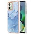Mtp Products Motorola Moto G54 Marble Pattern Electroplated IMD TPU-deksel - Blå