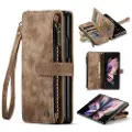 CASEME C30 Multifunksjonell Samsung Galaxy Z Fold4 Lommebok-deksel - Brun