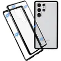 Mtp Products Samsung Galaxy S22 Ultra 5G Magnetisk Deksel med Herdet Glass - Svart