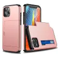 Mtp Products iPhone 12/12 Pro Hybrid-deksel med Skyvekortspor - Roségull