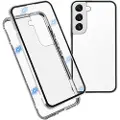 Mtp Products Samsung Galaxy S22 5G Magnetic Deksel med Herdet Glass - Sølv