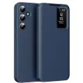 Mtp Products Samsung Galaxy S24 FE Smart Clear View Flip-deksel med kortspor - Safir