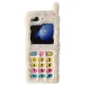 Mtp Products Samsung Galaxy Z Flip6/Z Flip7 FE Retro plysj-deksel med broderte skivetaster - Hvit