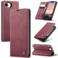 CASEME iPhone 16e 013 Series Lommebok-deksel - Vinrød