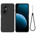 Mtp Products Huawei Nova Y73 Flytende silikon-deksel med håndstropp - svart