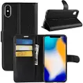 Mtp Products iPhone XS Max Strukturert Lommebok-deksel - Svart
