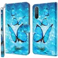 Mtp Products Wonder OnePlus Nord CE 5G Lommebok-deksel - Blå Sommerfugl
