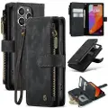 CASEME iPhone 16 Pro C30 Multifunksjonell Lommebok-deksel - Svart