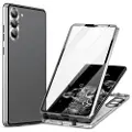 Mtp Products Samsung Galaxy S24+ Magnetic Deksel med Herdet Glass - Sølv