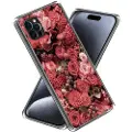 Mtp Products iPhone 15 Pro Max Stilig Ultra-Slim TPU-deksel - Røde Blomster