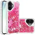 Mtp Products iPhone 17 Glitter Quicksand TPU-deksel - Rosa hjerter