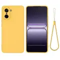 Mtp Products OnePlus Nord CE5 Flytende silikon-deksel med håndstropp - gul