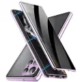 Mtp Products Samsung Galaxy S23 Ultra 5G Magnetisk Deksel med Herdet Glass - Privacy - Lys Lilla