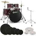Premier Revolution 22” 5pc Low Volume Drum Kit Bundle Red Sparkle