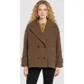 Marella for woman. 2523086034200 Fantino brown wool-blend straight coat (42), Casual