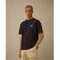 C.P. Company for man. 19CMTS103A005100W T-shirt 30/1 Jersey Short Sleeve Logo Navy (S), Casual, Cotton