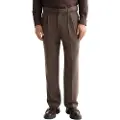 Scotch & Soda Yarn-dyed Wool Blend Relaxed Straight Pleated Chinobukser