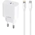 MaXlife USB-lader PD QC 20W med USB-C + lynkabel