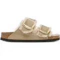 Birkenstock for woman. 1030384 Arizona Big Buckle Leather Sandals Beige Lambskin Wool (39), Flat, None, Casual