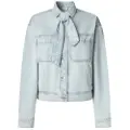 Pepe Jeans for woman. PL4024330 Jacket with blue scarf (XS), Casual, Cotton, Denim