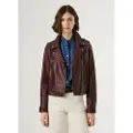 Pepe Jeans for woman. PL4024363 Jacket Silvia burgundy (M), Casual, Leather