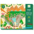 Djeco Maleri med tusj - Farging på tre - Dinosaurer