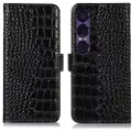 Mtp Products Sony Xperia 1 VII Crocodile Series Lommebok-deksel i Lær med RFID - Svart
