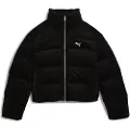 Puma Wardrobe Essentials Corduroy Puffer Jacket Women, Clothing, Black, L