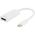 Deltaco USBC-DP1 - Ekstern videoadapter - USB-C 3.1 - DisplayPort - hvit