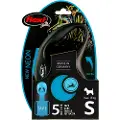 Flexi New NEON bånd S, 5M, 15KG, black/neon blå