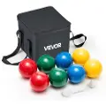 Vevor Bocciaballsett, 107 mm, med 8 harpikskuler, Pallino, bæreveske og måletau, rød/grønn/blå/gul 4 farger, for 2 til 8 spillere, bocciaballsett for strand, plen, familiehage