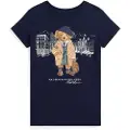 Ralph Lauren for girl. 313979033001 Jersey T-shirt with navy bear polo shirt (12/14Años=144/154cm), Casual, Cotton, Short sleeve, child