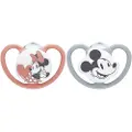 Nuk silikonsmokk str 3 Disney Mickey Space 2 stk grå/rød