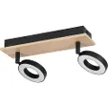 Eglo RIELVES SPOTSKINNE L280 2X4,2W TRÆ/SORT/HVID FSC