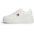 Tommy Hilfiger for woman. EN0EN02860 Retro Basket Leather Sneakers white (41), 3 to 5 cm, Laces, Casual