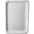 Papstar 11100, Plate, Rektangulær, Fotoark kartong, Hvit, Monokromatisk, 125 stykker