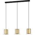 Eglo Lagunitas, Sort, Messing, Gull, Gull, Gjennomsiktig, Glass, Stål, Sort, Innendørs, IP20